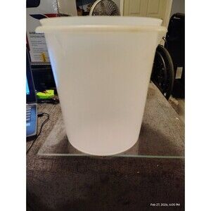 Vintage Tupperware Large Canister Container White Round Made in USA No Lid #255